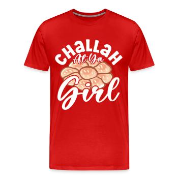 Challah At Ya Girl Hanukkah Jewish Holiday - Men's Premium Organic T-Shirt - red - Front - Damien (186cm)