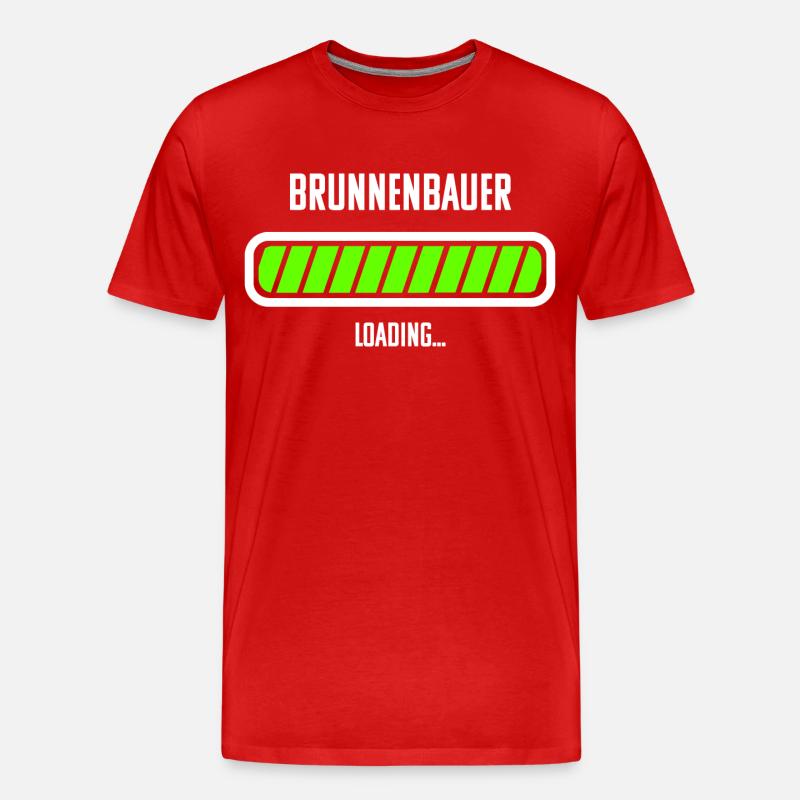 Brunnenbauer Beruf Loading Ladebalken - Männer Premium Bio T-Shirt - Rot