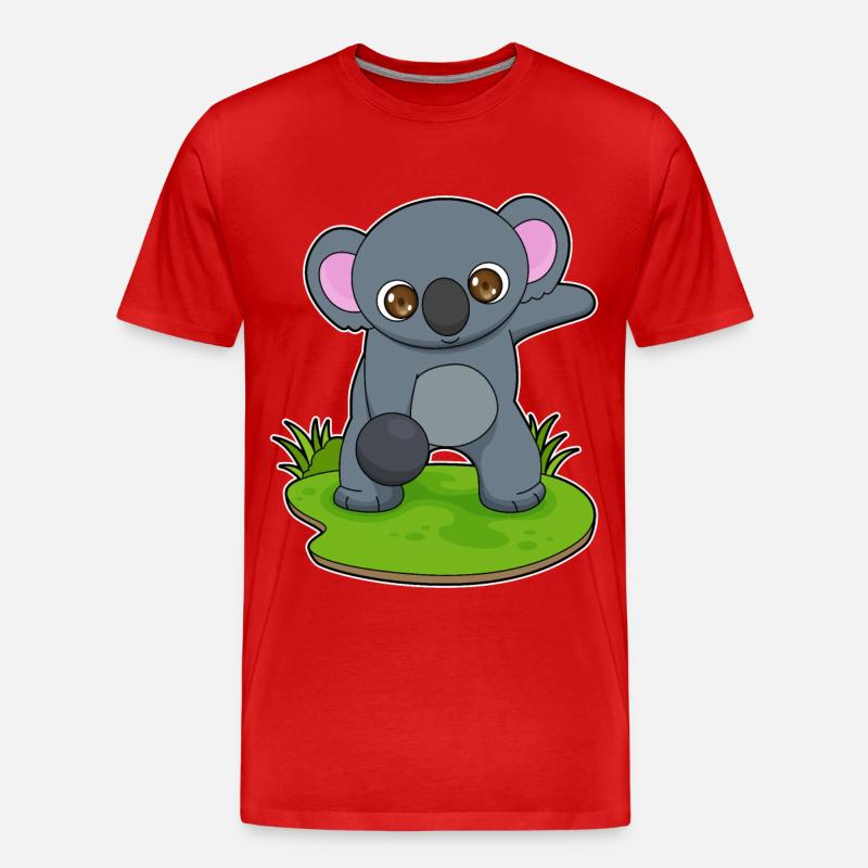 Koala Bowling Bowlingkugel - Männer Premium Bio T-Shirt - Rot