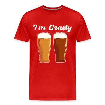 I'm Crafty Craft Beer Brewing - Men's Premium Organic T-Shirt - red - Front - Damien (186cm)