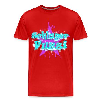 Schlager Schlagerfuzzi bei Schlagerparty mit Herz - Männer Premium Bio T-Shirt - Rot - Vorne - Damien (186cm)