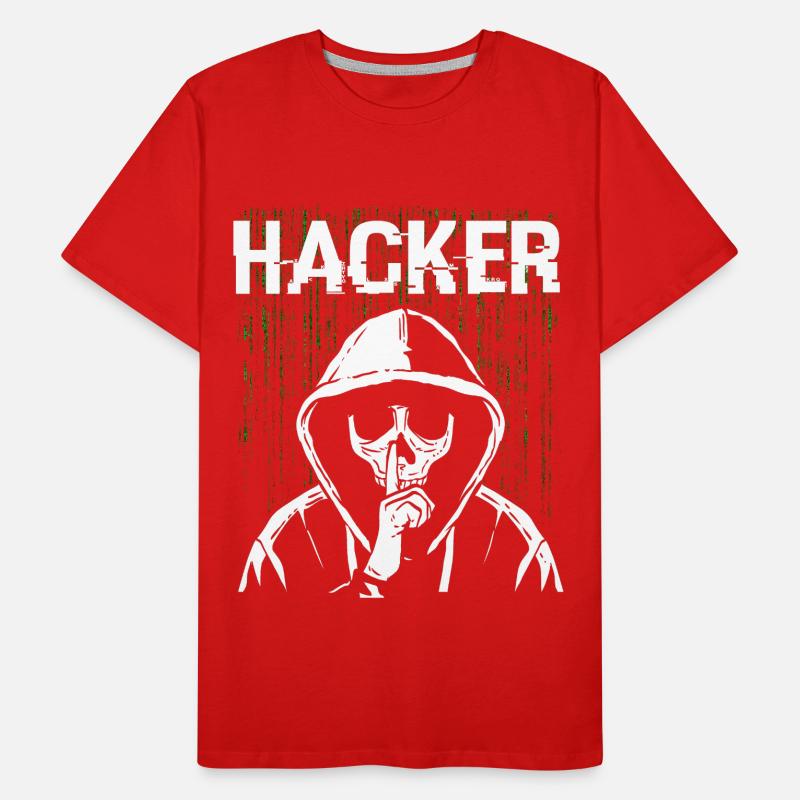 Hacker Skull Hacking Programmation Dark Net T-shirt bio Premium Homme