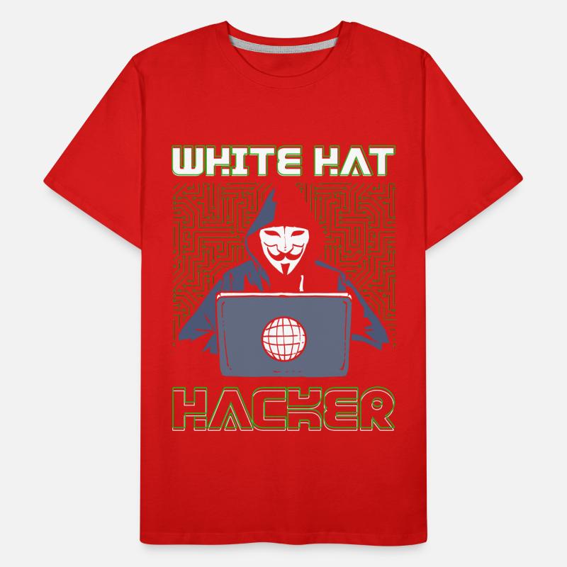 White Hat Hacker Hacking Programming Dark Net Männer Premium Bio T-Shirt