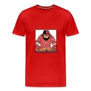 Je vais sculpter un outil de sculpture sur bois - T-shirt bio Premium Homme - rouge - Devant - Damien (186cm)