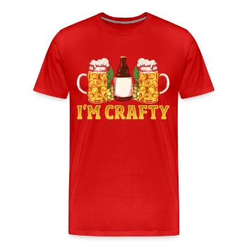 I'm Crafty Craft Beer Brewing - Men's Premium Organic T-Shirt - red - Front - Damien (186cm)