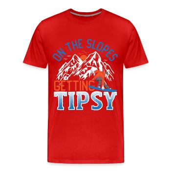 On The Slopes Getting Tipsy Snowboarding - Männer Premium Bio T-Shirt - Rot - Vorne - Damien (186cm)