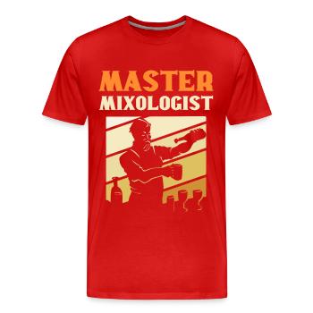 Master Mixologist Bartender Barkeeper - Männer Premium Bio T-Shirt - Rot - Vorne - Damien (186cm)