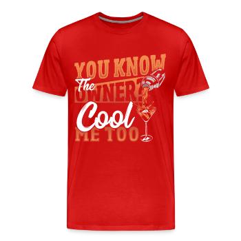 You Know The Owner? Cool Me Too Bartender - Männer Premium Bio T-Shirt - Rot - Vorne - Damien (186cm)