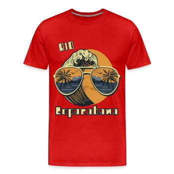 Sunglasses Rio Copacabana Surfing Holiday Ocean S - Men's Premium Organic T-Shirt - red - Front - Damien (186cm)