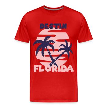 Florida Destin Ocean Beach Surfing - Men's Premium Organic T-Shirt - red - Front - Damien (186cm)