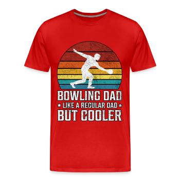 Papa de bowling comme une fête des pères de bowling ordinaire - T-shirt bio Premium Homme - rouge - Devant - Damien (186cm)