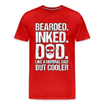 Bärtiger Vater wie ein normaler Vater Vatertag - Männer Premium Bio T-Shirt - Rot - Vorne - Damien (186cm)