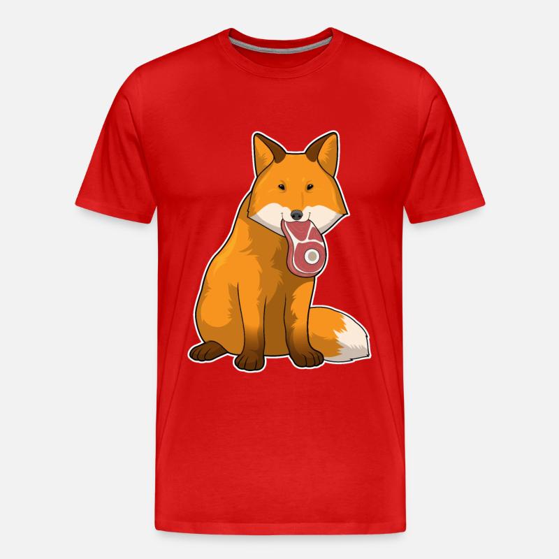 Fuchs Fleisch - Männer Premium Bio T-Shirt - Rot