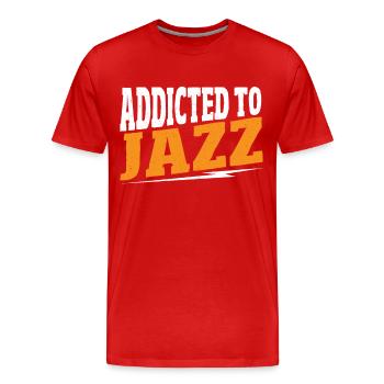 Accro au jazz jazz musique jazz jazz auditeur - T-shirt bio Premium Homme - rouge - Devant - Damien (186cm)