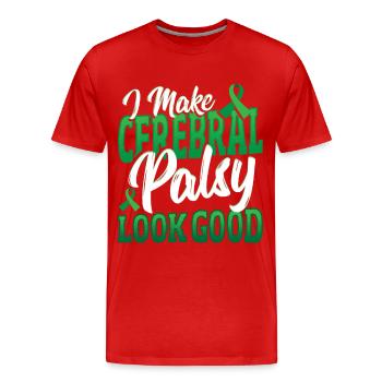 I Make Cerebral Palsy Look Good Cerebral Palsy - Männer Premium Bio T-Shirt - Rot - Vorne - Damien (186cm)