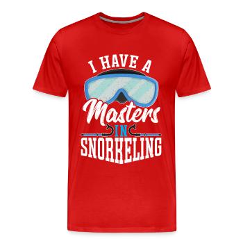 J’ai un Master en plongée en apnée plongée avec tuba plongée sous-marine - T-shirt bio Premium Homme - rouge - Devant - Damien (186cm)
