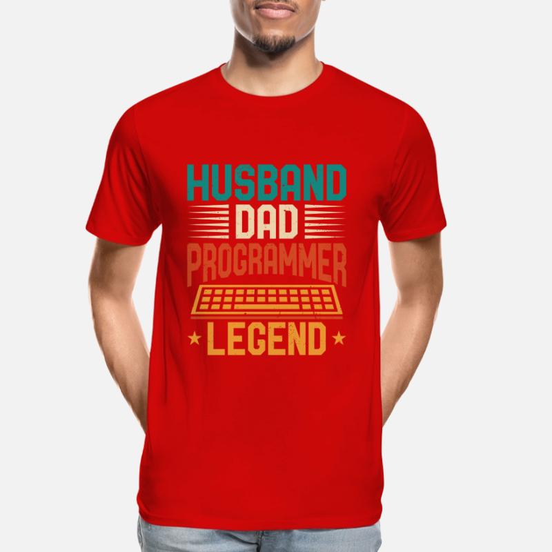 Husband Dad Programmer Legend Coder Programmierer Männer Premium Bio T-Shirt
