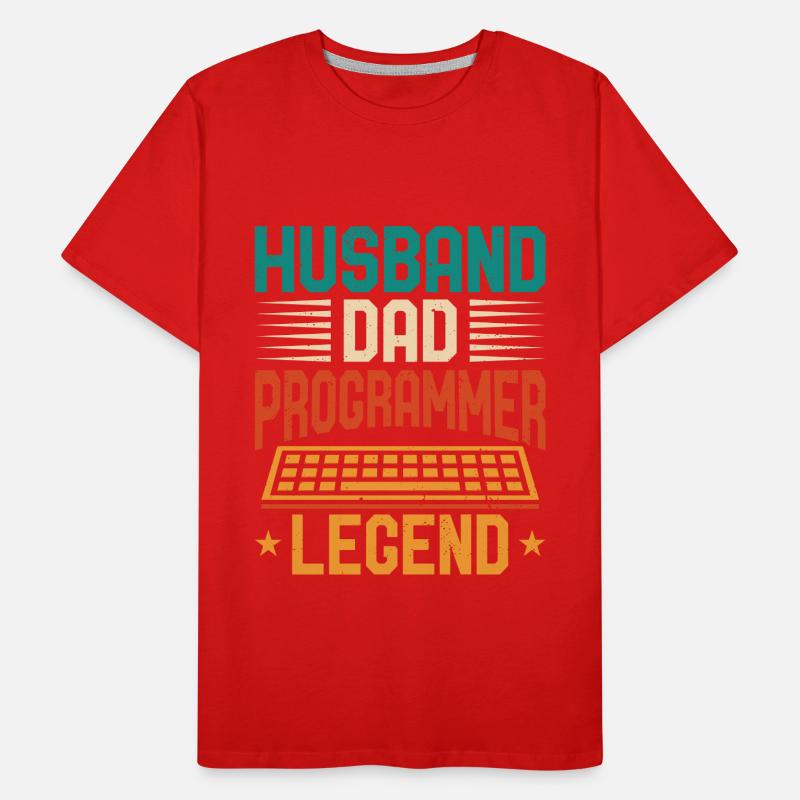 Husband Dad Programmer Legend Coder Programmierer Männer Premium Bio T-Shirt