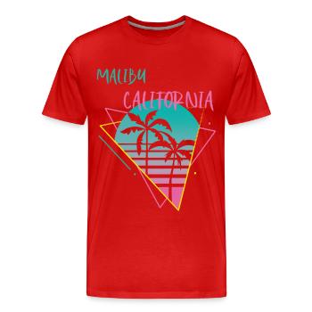 California Malibu Palmen Ocean Surfing - Männer Premium Bio T-Shirt - Rot - Vorne - Damien (186cm)