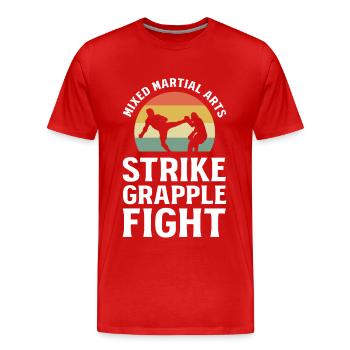 Mixed Martial Arts Strike Grapple Fight MMA - Männer Premium Bio T-Shirt - Rot - Vorne - Damien (186cm)