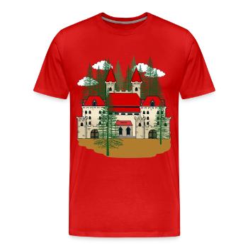 Fairy Tale Castle King Fortress Castle Knight - Men's Premium Organic T-Shirt - red - Front - Damien (186cm)