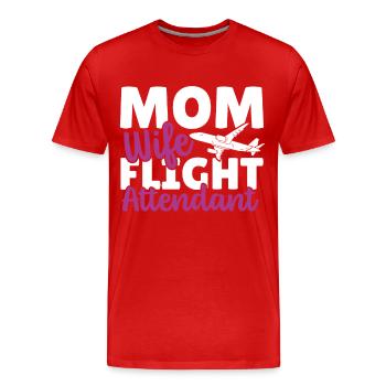 Agent de bord Agent de bord Aviation Vol - T-shirt bio Premium Homme - rouge - Devant - Damien (186cm)