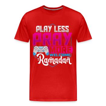 Ramadan Ramadan Moubarak Eïd islamique Moubarak - T-shirt bio Premium Homme - rouge - Devant - Damien (186cm)