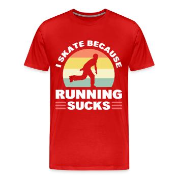 Roller Skating Roller Derby Roller Skating Sports - T-shirt bio Premium Homme - rouge - Devant - Damien (186cm)