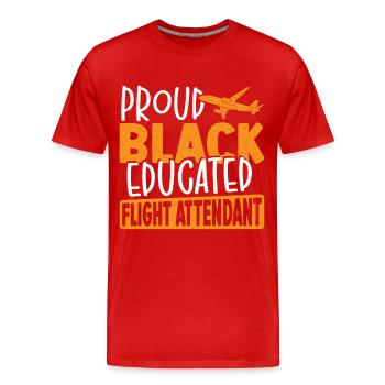 Flugbegleiter Flugbegleiterin Luftfahrt Flugzeug - Männer Premium Bio T-Shirt - Rot - Vorne - Damien (186cm)