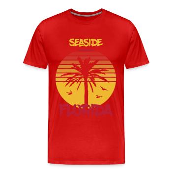 Florida Seaside Palm Ocean Surfing - Men's Premium Organic T-Shirt - red - Front - Damien (186cm)