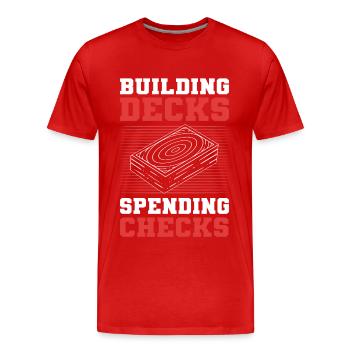 Construire des decks Chèques de dépenses Jeux de cartes à collectionner - T-shirt bio Premium Homme - rouge - Devant - Damien (186cm)