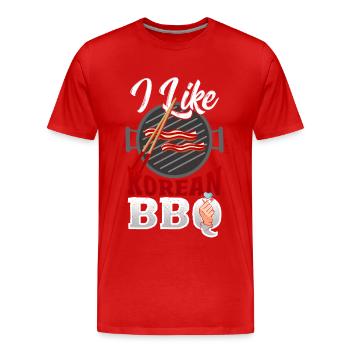 Barbecue coréen Asiatique - T-shirt bio Premium Homme - rouge - Devant - Damien (186cm)