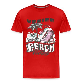 Kalifornien Venice Beach Urlaub Strandreisen - Männer Premium Bio T-Shirt - Rot - Vorne - Damien (186cm)