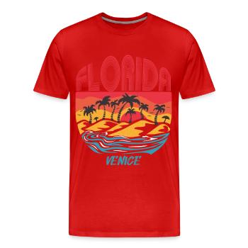 Venice Florida Vacation Ocean Beach Surfen - Männer Premium Bio T-Shirt - Rot - Vorne - Damien (186cm)