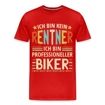 Opa Lustig Ich bin kein Rentner Motorrad - Männer Premium Bio T-Shirt - Rot - Vorne - Damien (186cm)