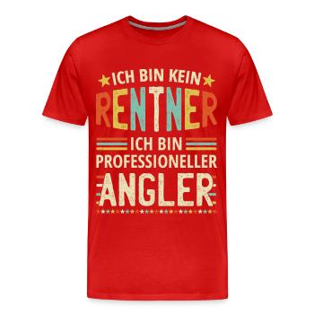 Opa Lustig Ich bin kein Rentner Angler Opa Angeln - Männer Premium Bio T-Shirt - Rot - Vorne - Damien (186cm)