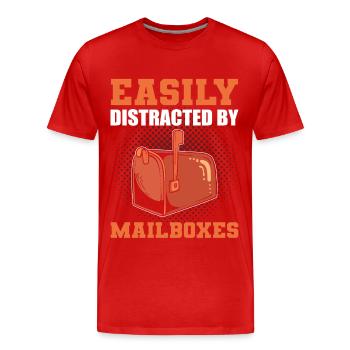Travailleur des postes Travailleur des postes Lettre du facteur - T-shirt bio Premium Homme - rouge - Devant - Damien (186cm)