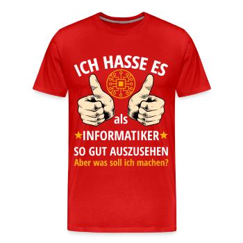 Informatiker Spruch Lustig Programmierer - Männer Premium Bio T-Shirt - Rot - Vorne - Damien (186cm)