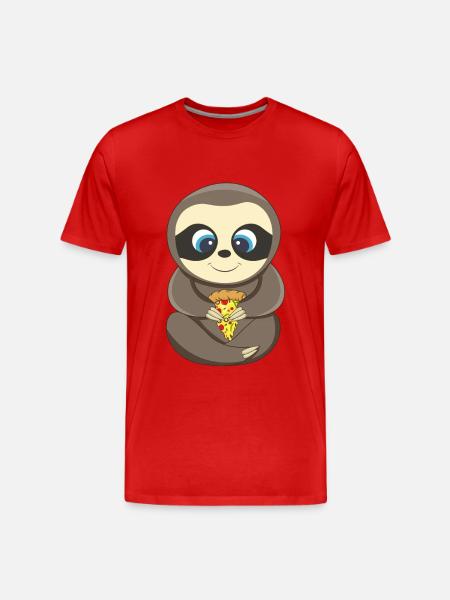 PIzza Sloth Lover Pizza - Men's Premium Organic T-Shirt - red