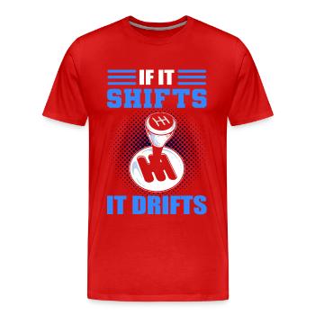 S’il se déplace, il dérive à la dérive course automobile - T-shirt bio Premium Homme - rouge - Devant - Damien (186cm)