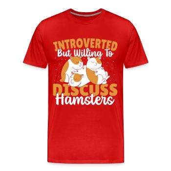 hamster rongeur rongeur animal mignon animaux - T-shirt bio Premium Homme - rouge - Devant - Damien (186cm)
