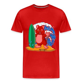 Quokka amoureux Quokka Whisperer Animal Surfer - T-shirt bio Premium Homme - rouge - Devant - Damien (186cm)