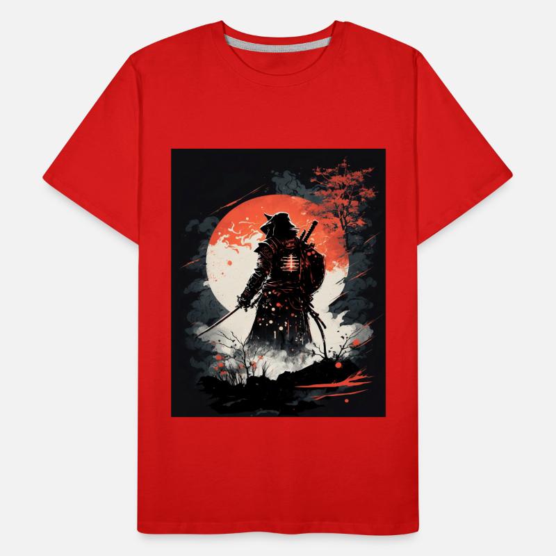 Japanischer Samurai-Krieger Männer Premium Bio T-Shirt