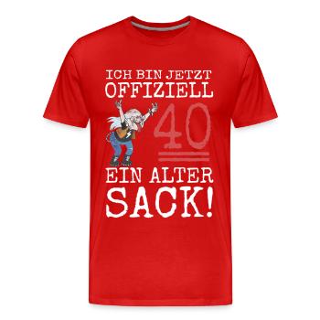 40. Geburtstag Mann 40 Jahre Alter Sack Geschenk - Männer Premium Bio T-Shirt - Rot - Vorne - Damien (186cm)