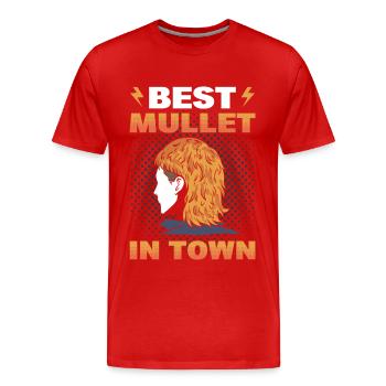 Best Mullet In Town Mullet Pride - Men's Premium Organic T-Shirt - red - Front - Damien (186cm)