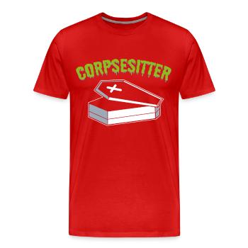 Corpsesitter Mortician Funeral Director - Men's Premium Organic T-Shirt - red - Front - Damien (186cm)