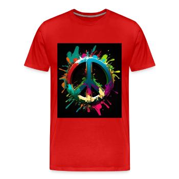 Symbole abstrait de la paix - T-shirt bio Premium Homme - rouge - Devant - Damien (186cm)