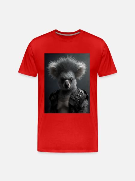 Cool Punk Koala - Men's Premium Organic T-Shirt - red
