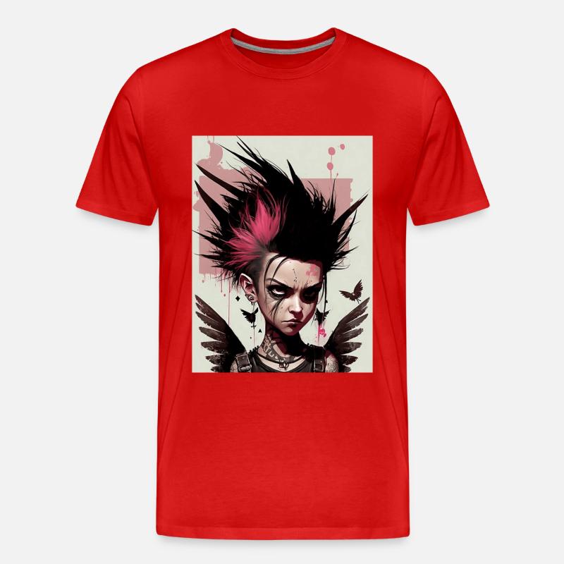 Coole Punk Fee - Männer Premium Bio T-Shirt - Rot