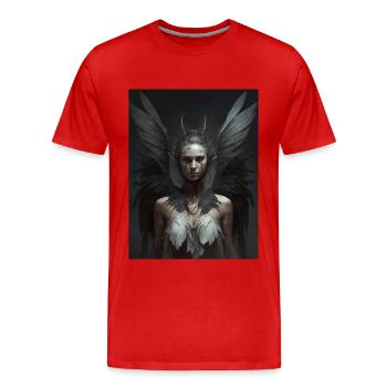 Ange gothique sombre - T-shirt bio Premium Homme - rouge - Devant - Damien (186cm)
